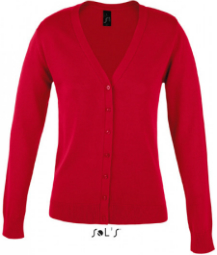 SOLS Damen Cardigan V-Ausschnitt Rot L419