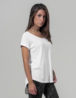 Build Your Brand Ladies Long Slub Tee