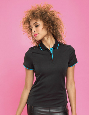 Premier Workwear Ladies Contrast Coolchecker Polo PW619