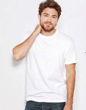 Weisses T-Shirt Casual Fit aus ringgesponnener Baumwolle fuer Herren