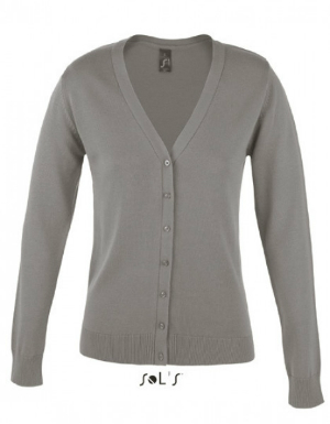 Damen Cardigan mit V-Ausschnitt von SOLS Farbe Grau