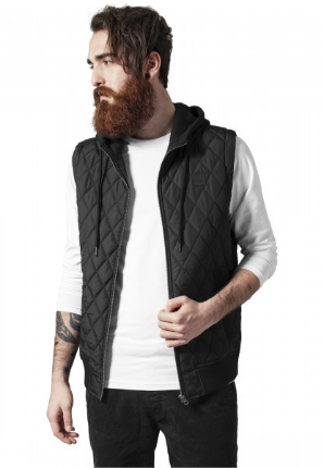 Diamond Quilted Weste mit Kapuze fuer Herren von Urban Classics