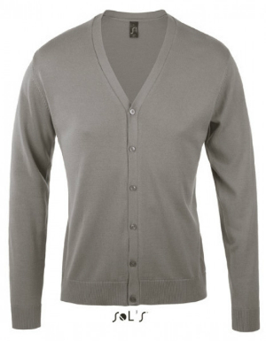 Herren Cardigan mit V-Ausschnitt von SOLS Farbe Grau