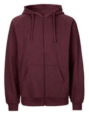 Herren Hoodie mit Reissverschluss von Neutral Farbe Bordeaux