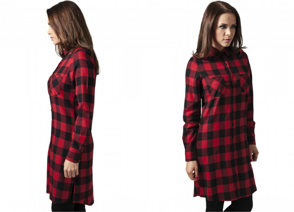 Ladies Checked Flanell Shirt Dress