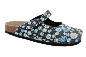 Softwaves Damenclog mit floralem Print schwarz bunt