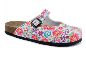 Softwaves Damenclog mit floralem Print weiss bunt