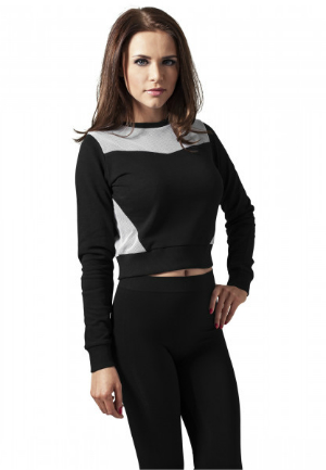 Cropped Sweat Shirt aus Mesh Terry Crew