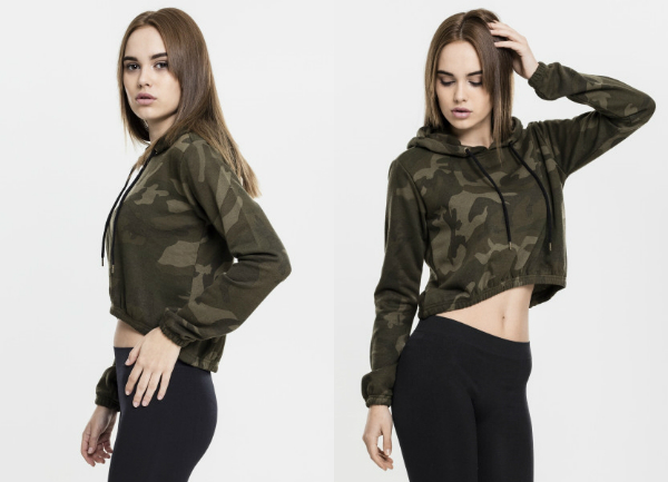 Camo Cropped Hoodie