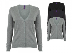 Henbury Ladies Lightweight V-Neck Short Cardigan