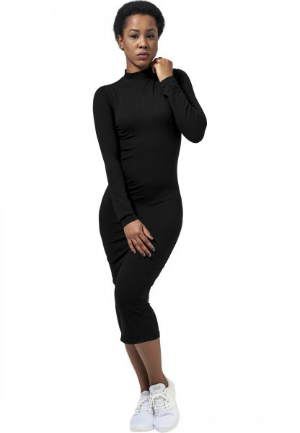 Langarm Turtleneck Kleid aus Single Jersey fuer Damen