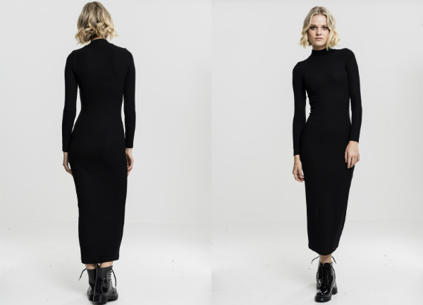 Langes Turtleneck Kleid fuer Damen