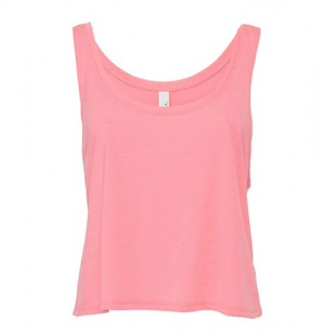 Tank Top "Flowy Boxy" in Neonpink von Bella Bella Tank Top Flowy Boxy Neonpink