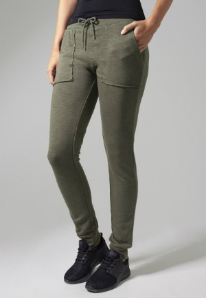 Ladies Fitted Slub Terry Pants Olive