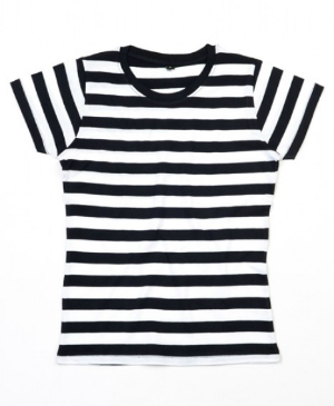 Mantis Damen T-Shirt Stripy schwarz weiss gestreift