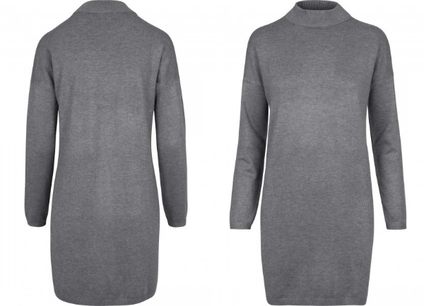 Ladies Oversized Turtleneck Dress grey