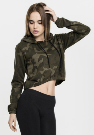 Ladies Camo Cropped Hoody