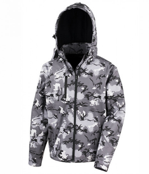 Camo Charcoal TX Performance Hooded Softshell Jacket von Result