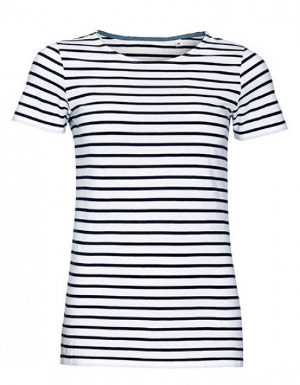 SOLS Womens Round Neck Striped T-Shirt Miles