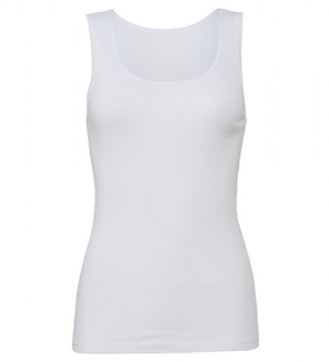 White 2x1 Rib Tank Top von Bella