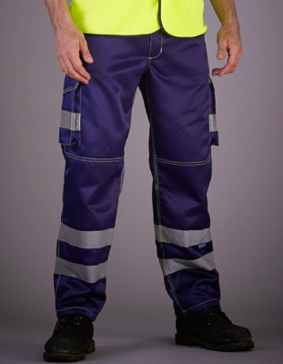 YOKO High Visibility Cargo Trousers with Knee Pad Pockets