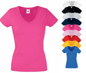 Fruit of the Loom Lady-Fit Valueweight V-Neck T