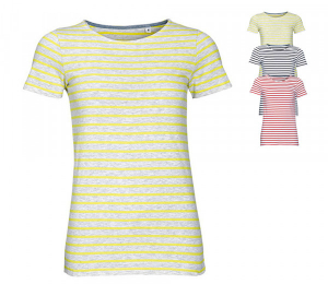 SOLS Womens Round Neck Striped T-Shirt Miles