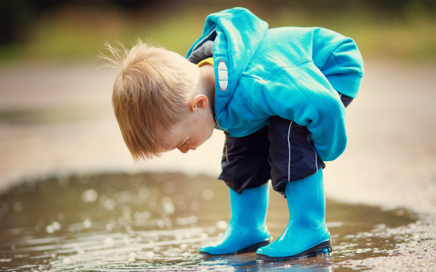 Auch in schlechtem Wetter macht das Spielen Spaß