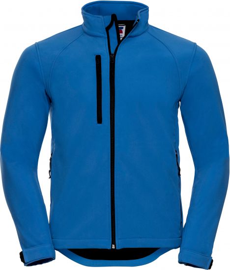Softshelljacke von Russell: atmungsaktiv, 3-lagiges Soft Shell-Material, winddicht und wasserabweisend (5.000 mm). Z140 Russell Softshelljacke Blau