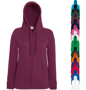 Fruit of the Loom Lady-Fit Lightweight Hooded Sweat Jacket