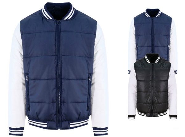 Just Hoods Varsity Puffer Jacket