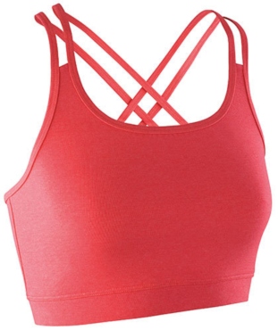 SPIRO Fitness Womens Crop Top Hot Coral