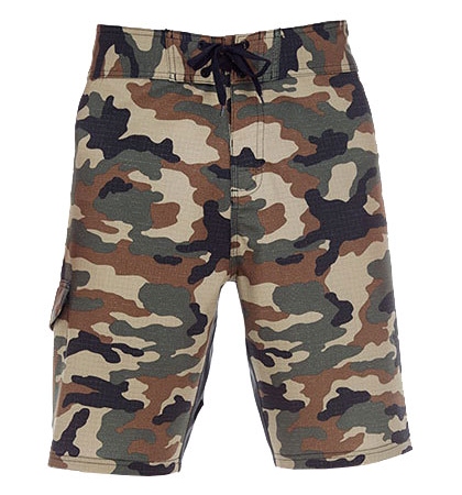 Burnside Stretch Board Shorts Green Camo militaeroptik