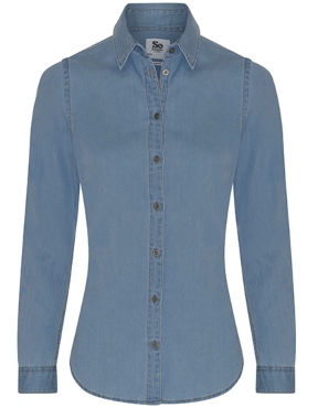 So Denim Lucy Denim Shirt | 2-Knopfleiste am Bund | moderner schmaler Kragen So Denim Lucy Denim Shirt