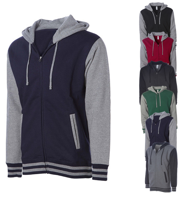 NP351 Independent Unisex schwerer Varsity-Kapuzenjacke mit Reißverschluss