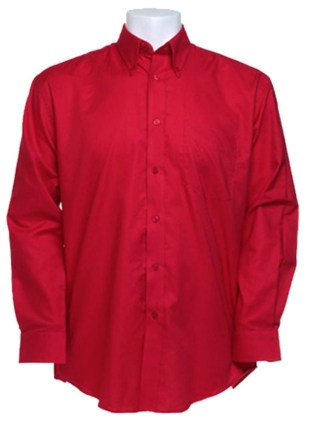 Rotes Damenhemd, langärmlig, Oxford Stil