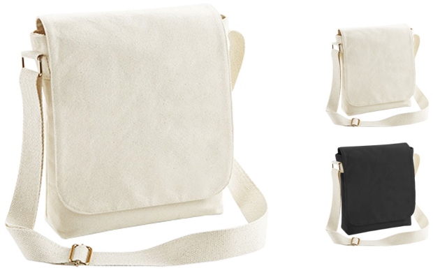 WM462 Westford Mill Fairtrade Cotton Canvas Midi Messenger