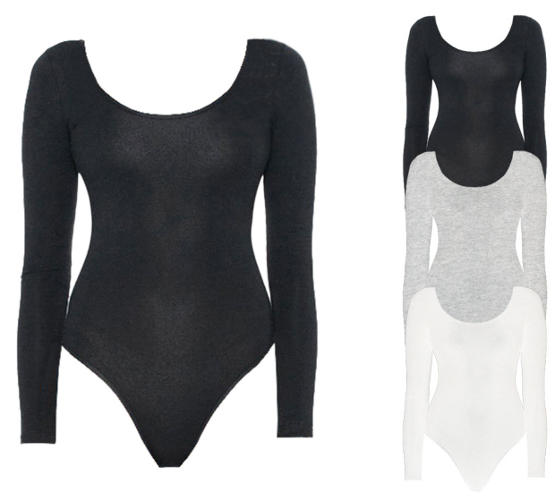 AM8357 American Apparel Women´s Long Sleeve Double U-Neck Bodysuit