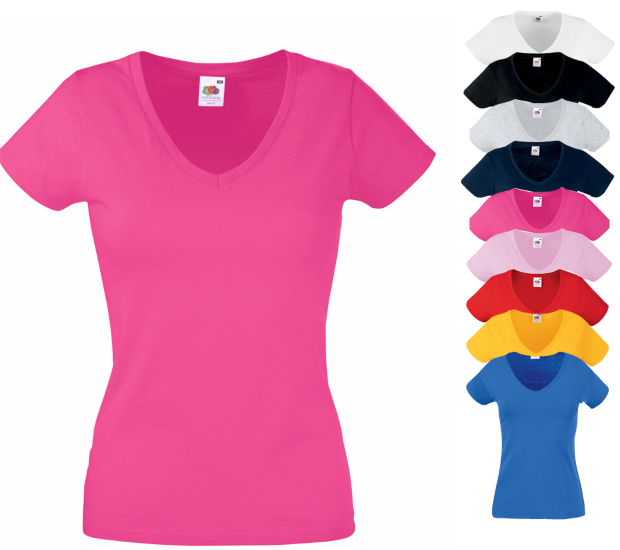 Fruit of the Loom Lady-Fit Valueweight V-Neck T