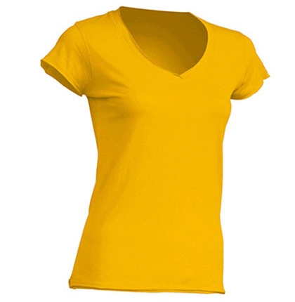 JHK Ladies V-Neck Sicilia Mustard gelb-kombinieren