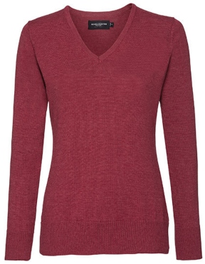 Russell Collection Damen Strick Pullover mit V-Ausschnitt