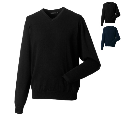 Russell Collection Herren Strick Pullover mit V-Ausschnitt key-pieces-fuer-herbst-und-winter