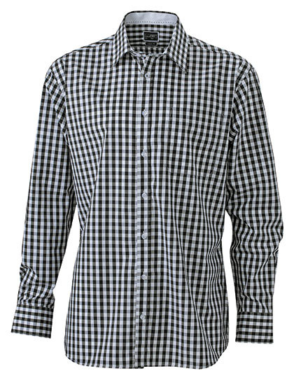 JN617 James+Nicholson Men`s Checked Shirt - Lockere Karo-Mode für Damen und Herren