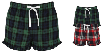 SF82 SF Women Womens Tartan Frill Shorts - Lockere Karo-Mode für Damen und Herren