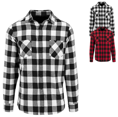 BY031 Build Your Brand Checked Flannel Shirt