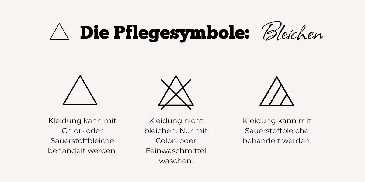 Pflegesymbole Bleichen von Kleidung