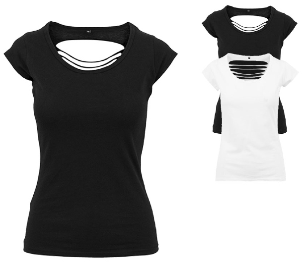 BY035 Build Your Brand Ladies Back Cut Tee