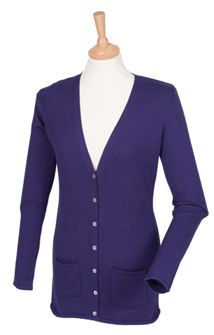 W723 Henbury Ladies Lightweight V-Neck Cardigan