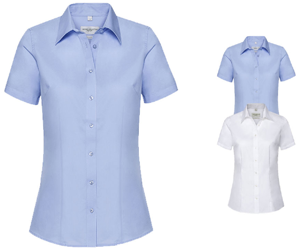 Z973F Russell Collection Ladies` Short Sleeve Tailored Coolmax® Shirt