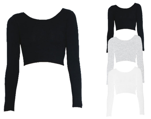 AM8379 American Apparel Women´s Long Sleeve Crop Top